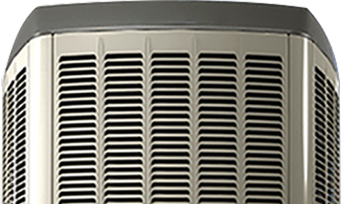 Front view of a Furnasman HVAC condenser unit with a metallic grille design, shown isolated on a transparent background.